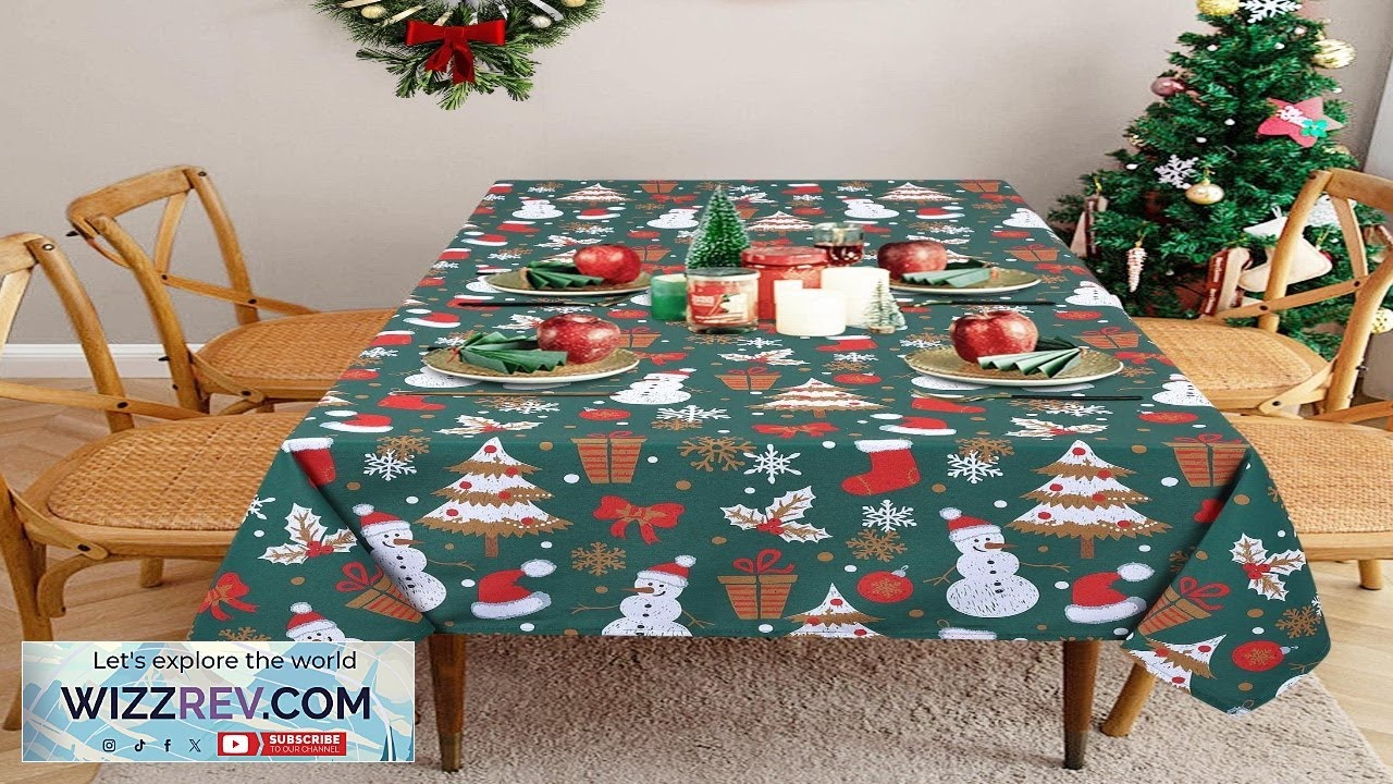 Рождественские скатерти Garvee для прямоугольных столов, чехлы для столов в помещении и на улице,...