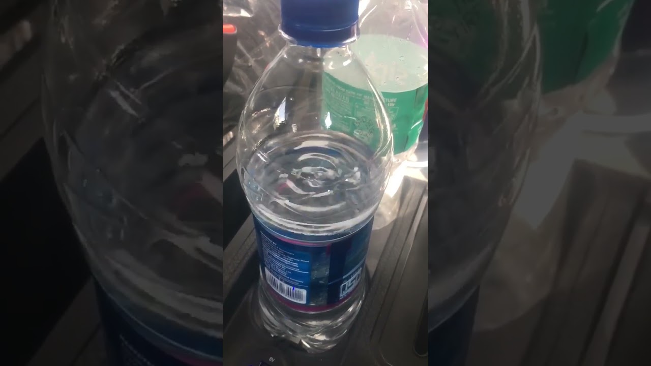 The standing wave in water bottle kept in vehicle 🚗 idling.