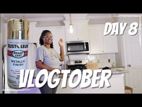VLOGTOBER DAY 8 - DIY - I Spray Painted My Light Fixtures w/o removing  | Drknlvely