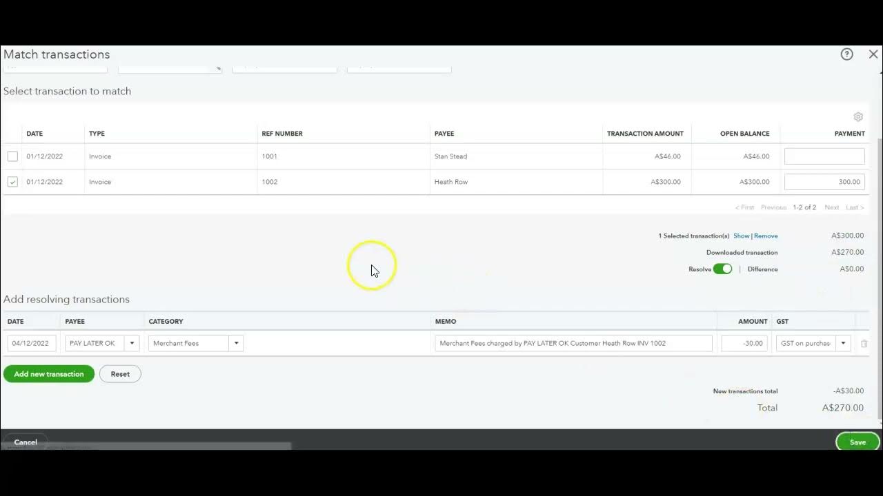 QBO Allocate Customer Payment via Merchant Facility YouTube