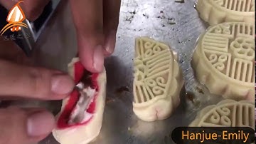 Hanjue Four color mooncake production line maamoul forming machine 3 kinds of filling