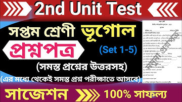 class 7 geography second unit test question paper 2023 | class vii bhugol 2nd summative suggestion