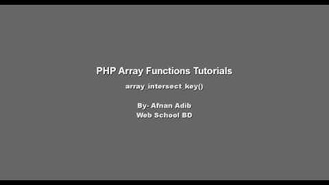 PHP Array Functions -11 (array_intersect_key())