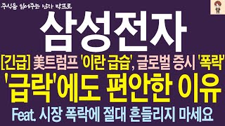 [삼성전자 주가전망] 美트럼프 '이란 급습'.. 글로벌 증시 '폭락' !! 급락에도 편안한 이유!! 시장 폭락에 절대 흔들리지 마세요     박프로  #삼성전자 #삼성전자주가전망
