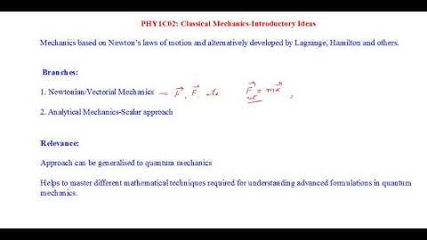 Lecture 2: Newtonian versus Analytical Mechanics