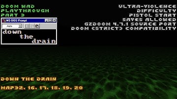 Doom Wad Playthrough: Down The Drain - Part 3 - MAP32 - MAP20