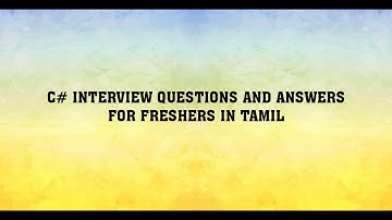 C# interview questions and answers for freshers in Tamil
