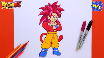 How to Draw Goku Super Saiyan 4 Daima