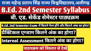 RMPSSU B.Ed. 2nd Semester syllabus-2025/Raja Mahendra Pratap Singh University Aligarh Syllabus 2025