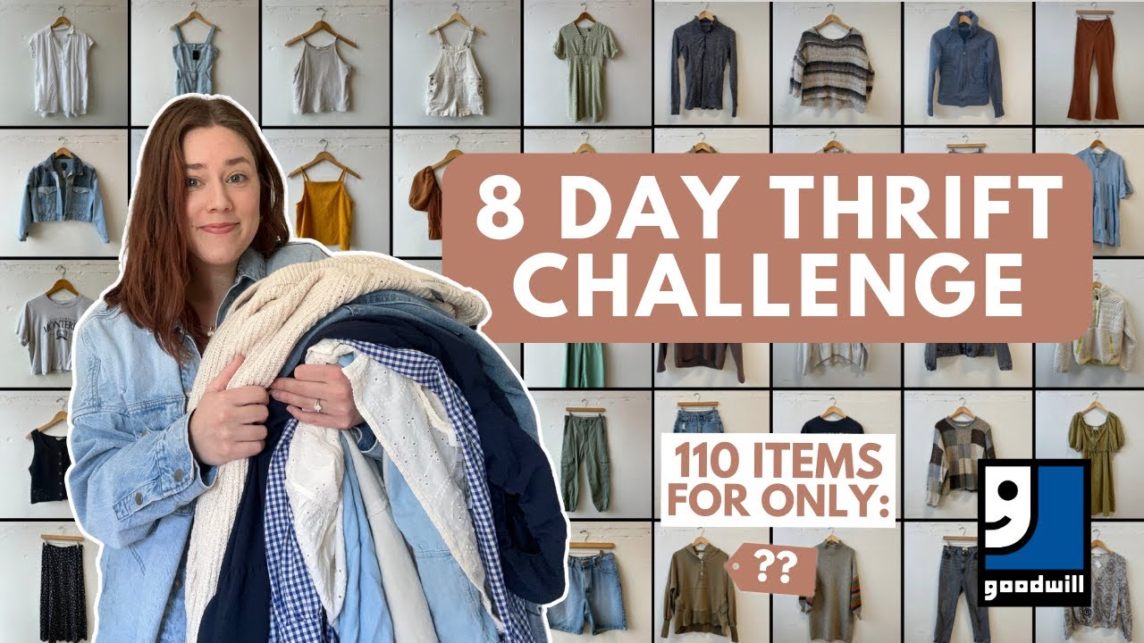 EXTREME THRIFT CHALLENGE (100+ items!) | Thrift With Me | Goodwill Thrift Haul Try On