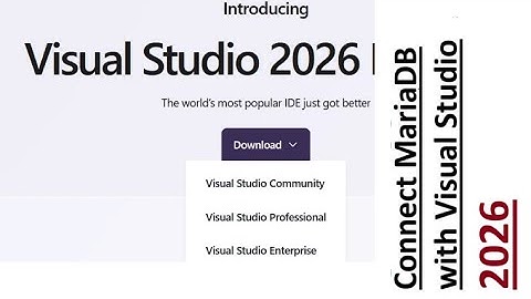 How to connect MariaDB with visual studio 2026