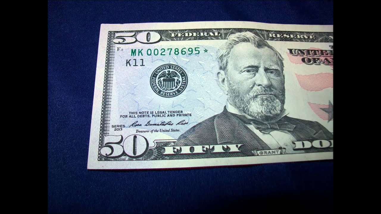 2013 50 Fifty Dollar Bill Federal Reserve STAR Note RARE Very Nice 