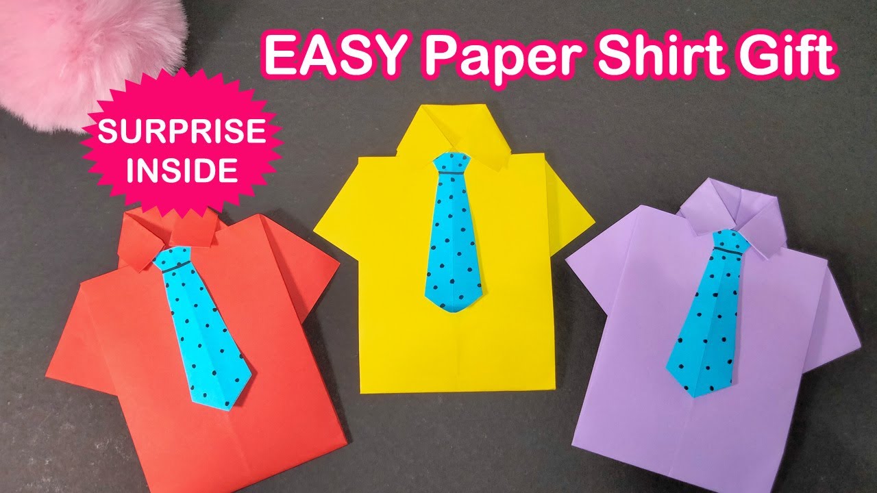 Gift Idea DIY Paper Shirt Gift Ideas Tutorial YouTube