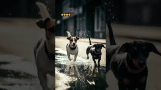 two dog running on water 🌊 #cute #music #dog @skyYT40k #viral #trending