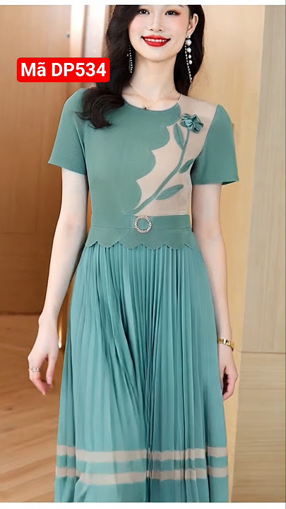 Mã DP534.. màu xanh ngọc -- Váy Đầm Trung Niên | THỜI TRANG TRUNG NIÊN gọi ngay DT ZALO 0345.735.475