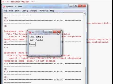 #Tkinter Dersleri 4 - Grid ile Konumlandırma