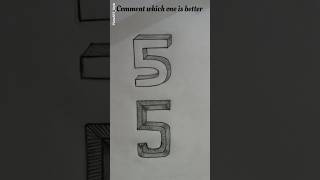 3d drawing number 5 #art #drawing #3d #3dart #howto #howtodraw #five #shorts #ytshorts