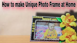 How to make unique photo frame at home III Diy & Crafts III Moumita's Art & Crafts screenshot 4
