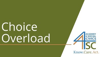 Choice Overload: Spoiled For Choice - Behavioral Economics Series | Academy 4 Social Change