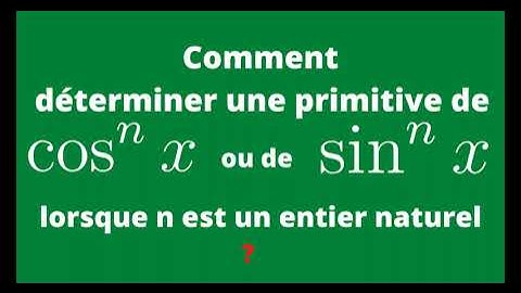 Primitive de puissances de cosinus et sinus. Première S1 et terminale S2