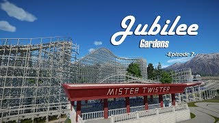 Planet Coaster: Jubilee Gardens [Ep. 7] - Park Overview, Wooden Roller Coaster and Town Square