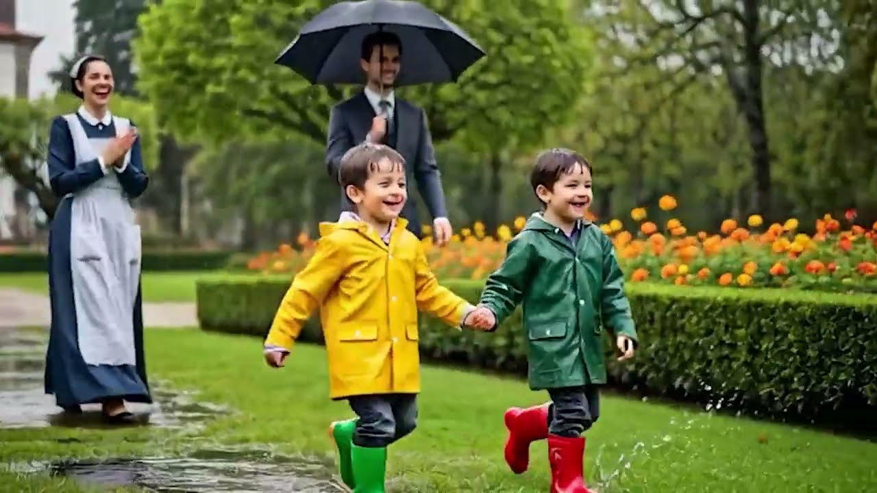 MILIONÁRIO VOLTA DE VIAGEM EXAUSTO…E SE SURPREENDE AO VER A FAXINEIRA E OS FILHOS BRINCANDO NA CHUVA