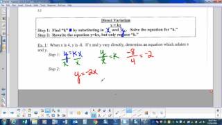 Direct Variation Word Problems