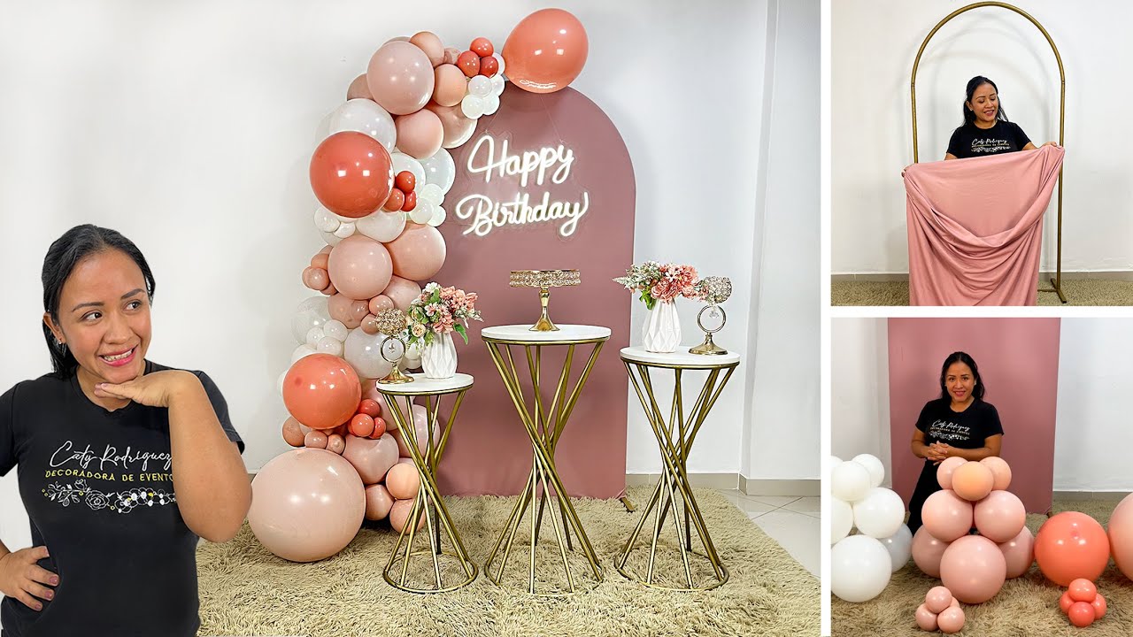 Como hacer un Arco de Globos 💗Decoración para Cumpleaños💗