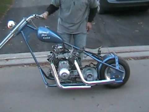 First slow test ride of my homemade V-Twin mini chopper. 