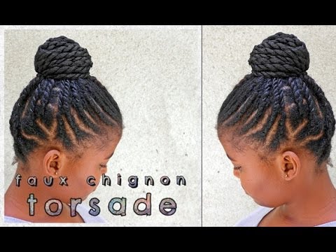 Faux Twisted Bun On Short Natural Hair Faux Chignon Torsade Pour