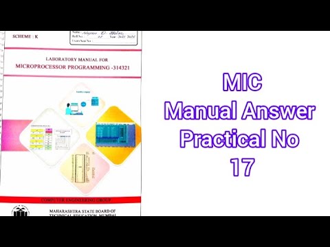 MIC (Microprocessor Programming)(314321) Manual Answer K Scheme Practical No 17 | All answers MSBTE 