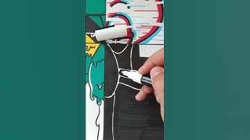 Drawing Squidward In 4 Different Styles With Posca Makers! PT.4 Final! #art #short #satisfying