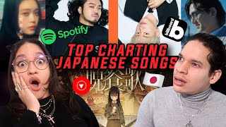 Reacting to the TOP 10 Most Popular Songs in JAPAN right now...