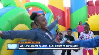 Biggest bounce house opens despite rain delay