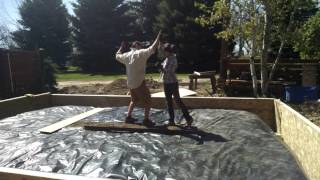 Installing a homemade 22x3 foundation wall form