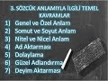 3- SÖZCÜK ANLAMIYLA İLGİLİ TEMEL KAVRAMLAR