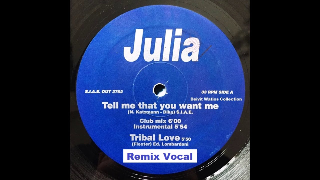 Tell Me That You Want Me Remix Julia - Tell Me That You Want Me (Remix Vocal) (1994) - YouTube