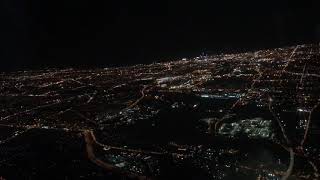 Flying into Cleveland Ohio at Night