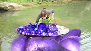 😲🔮Ordinary farmland clam hides elegant luxury pearls and high-end rare stone ornaments