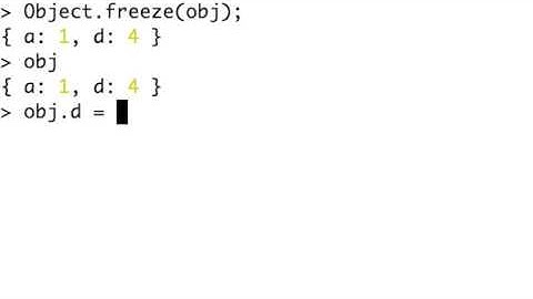 JavaScript Objects - Freezing