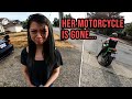 Saying Goodbye to her first Motorcycle... (She cried 😭)