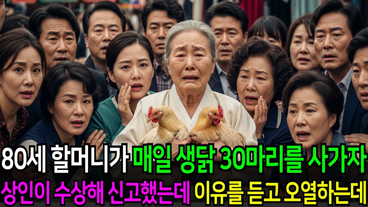 80세 할머니가 매일 생닭 30마리를 사가자 상인이 수상해 파출소에 신고했는데 숨겨진 사연에 참던 울음을 쏟아내는데