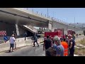 Έπεσε τμήμα γέφυρας στην Περιμετρική