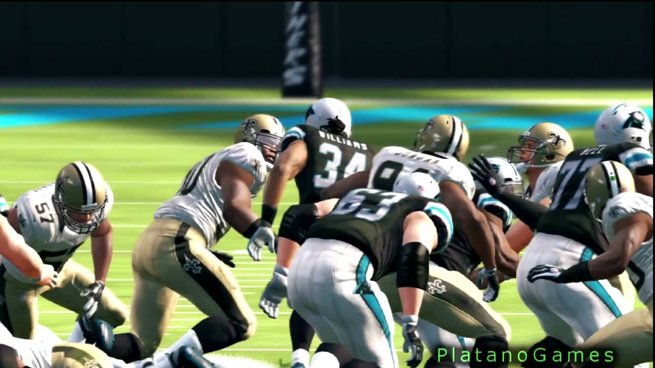 NFL 2012 Week 2 - New Orleans Saints (0-1) vs Carolina Panthers (0-1) - 1st Half - Madden  '13 - HD