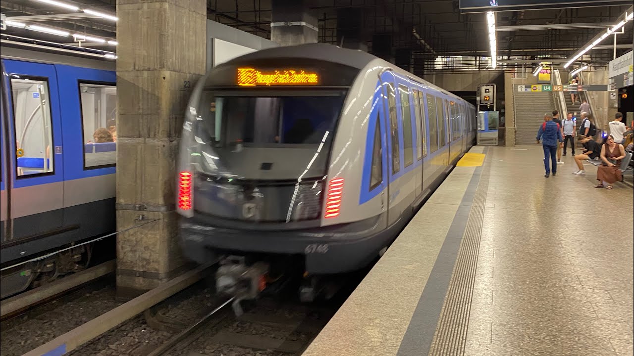 Im Siemens C2.13 der MVG U-Bahn München als U8 von Moosach zum Hauptbahnhof mit max. 80 km/h & Sound