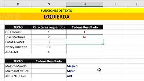 MICROSOFT EXCEL 👉 Función de texto "IZQUIERDA"