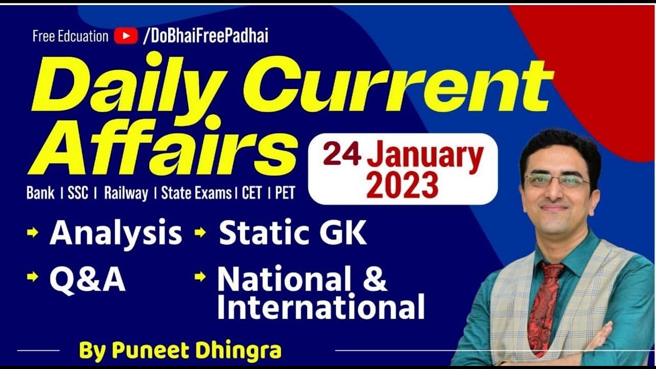 24 January 2023 Current Affairs | Daily Current Affairs | Bank | SSC ...