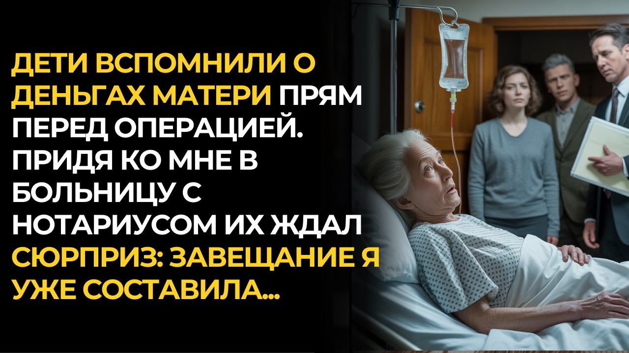 Дети игнорировали больную мать, но примчались с нотариусом, когда запахло наследством...