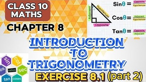 Introduction to Trigonometry - Exercise 8.1 (part 2) | Class 10th Maths Chapter 8 |  2024 - 25