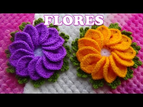 Como tejer Flores a crochet para tapetes y centros de mesa paso a paso FÁCIL Y RÁPIDO